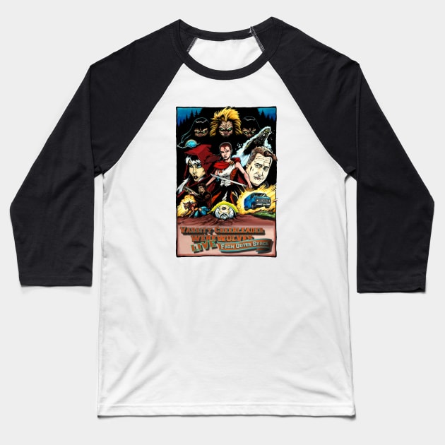 Varsity Cheerleader Werewolves From Outer Space Poster Tee Baseball T-Shirt by Sci-Fantasy Tees